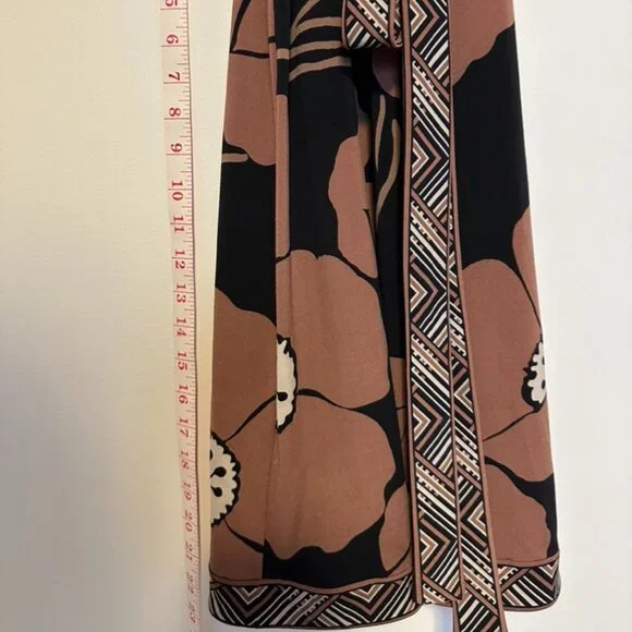 BCBGMaxAzria brown and black floral midi dress size S - Picture 6 of 7